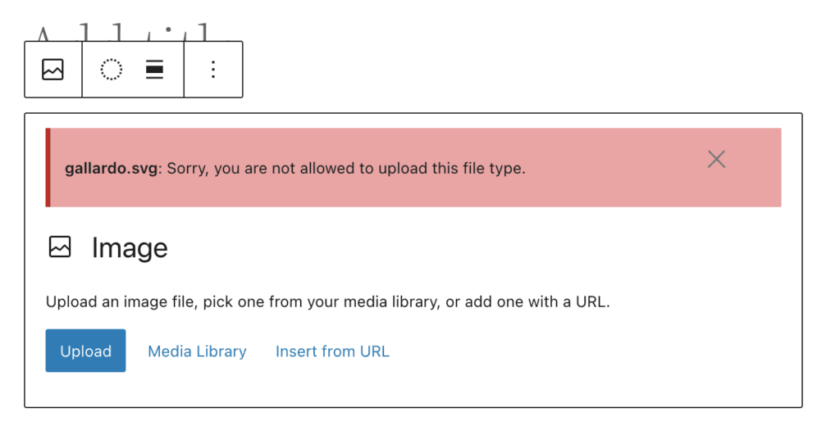 尝试将 .svg 图像上传到 WordPress 时会发生什么? WordPress 允许的文件类型