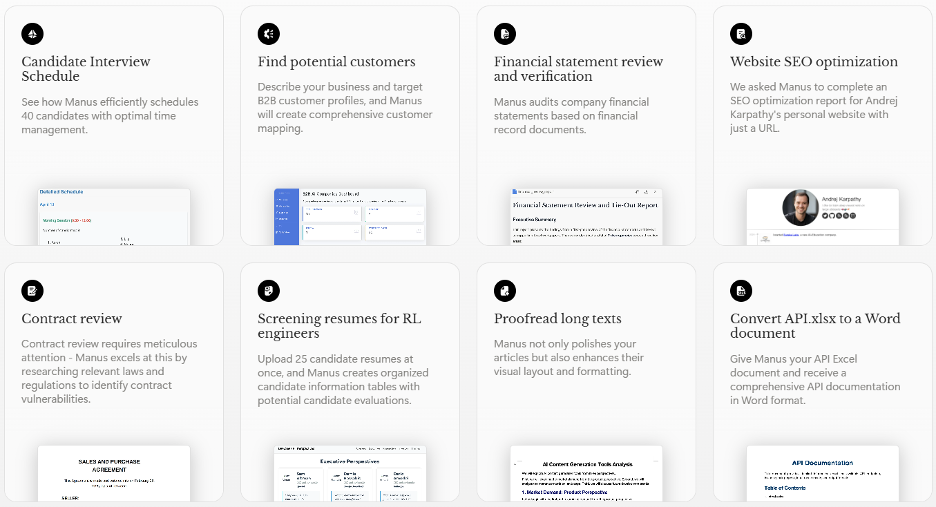 Manus 案例库:快速学习 Manus 如何使用-1 Manus 案例库:快速学习 Manus 如何使用-1