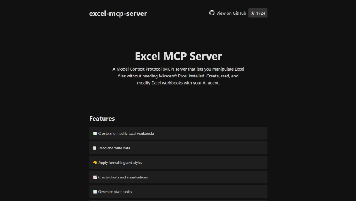 Excel MCP Server - 基于MCP的AI Excel处理工具
