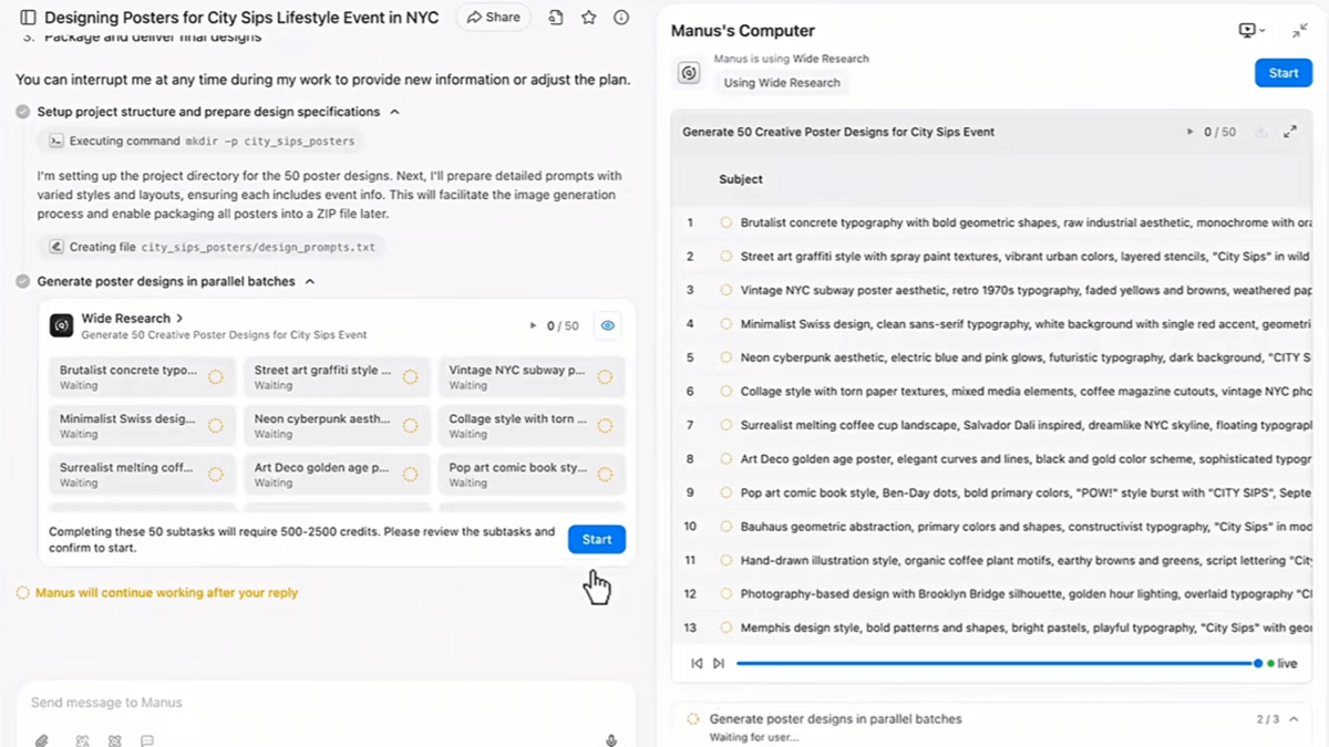 Wide Research - Manus平台推出的多智能体协同功能